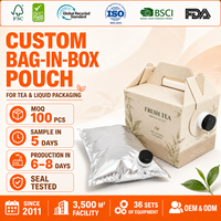 Pochettes BIB personnalisées haute barrière pour emballage liquide (jus, vin, eau, sirop, sauce) avec bec verseur de qualité alimentaire