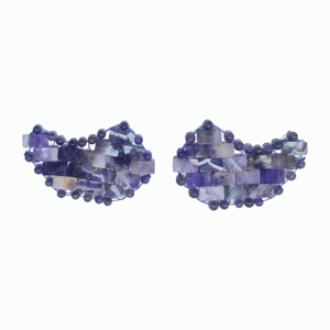 Natural Amethyst <b>Eye</b> <b>Mask</b> Butterfly-Shape Gemstone <b>Eye</b> Patch with Beads for Puffiness Relief and Relaxation - Product Image 1