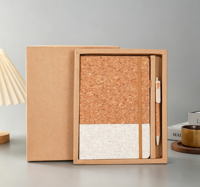 Carnet A5 avec couverture en liège souple et PU, sangle élastique, texture tissu, journal pour le bureau, cadeau d'affaires
