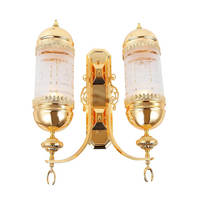 Lampe murale LED arabe pour la décoration de mosquées et d'hôtels, construction en laiton avec finition dorée