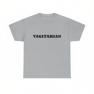 T-Shirt Vagitarian Grigia Unisex per Adulti, Manica Corta, Collo Rotondo, Stampa Serigrafica, Abbigliamento Promozionale - Product Image 2