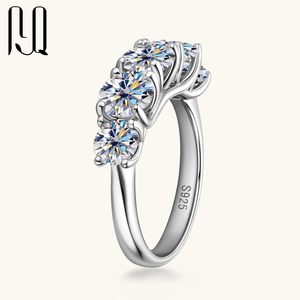 पाइक बनाम डायमंड सगाई की मोइससानाइट रिंग 5 स्टोन 3.6ct s925 स्टर्लिंग सिल्वर 5 सितारों की समीक्षा - Product Image 3