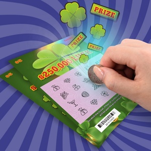Loterie à gratter Lucky Win : Designs Jackpot Trèfle à Quatre Feuilles, Service d'impression numérique OEM/ODM, Remise sur les commandes en gros - Product Image 1