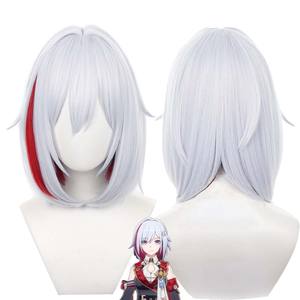 Game Honkai Star Rail Topaz <span class=keywords><strong>Cosplay</strong></span> Short Grey Highlights Red Hair Perruque GAHC-008 - Product Image 1