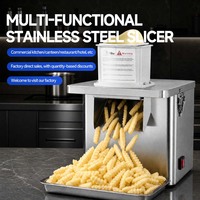 Machine à couper les légumes multifonctionnelle en acier inoxydable, trancheuse, hachoir et coupe-dés électriques pour la préparation des aliments en restaurant