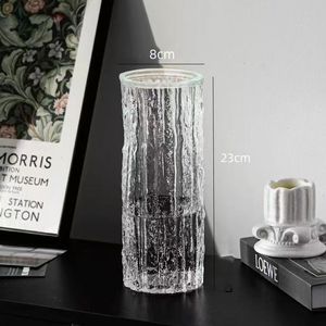 Xi Peptide <b>Glass</b> <b>Vase</b> Large Transparent Luxury Glacier Texture For Living Room Desktop Decorative Ornaments - Product Image 4