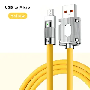 Venta caliente Cable cargador de aleación de zinc Usb C Tipo-c 120W Cable DE DATOS rápido Cable de carga de teléfono para Iphone