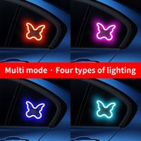 Lámpara LED de Ambiente para Interior de Coche con Forma de Mariposa, Decoración Luminosa para Ventana, Luz LED de Neón para Automóvil, Ajuste Universal