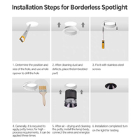 Spot LED encastré sans cadre haute efficacité pour projets commerciaux, anti-éblouissement, avec variateur d'intensité et garantie de 5 ans
