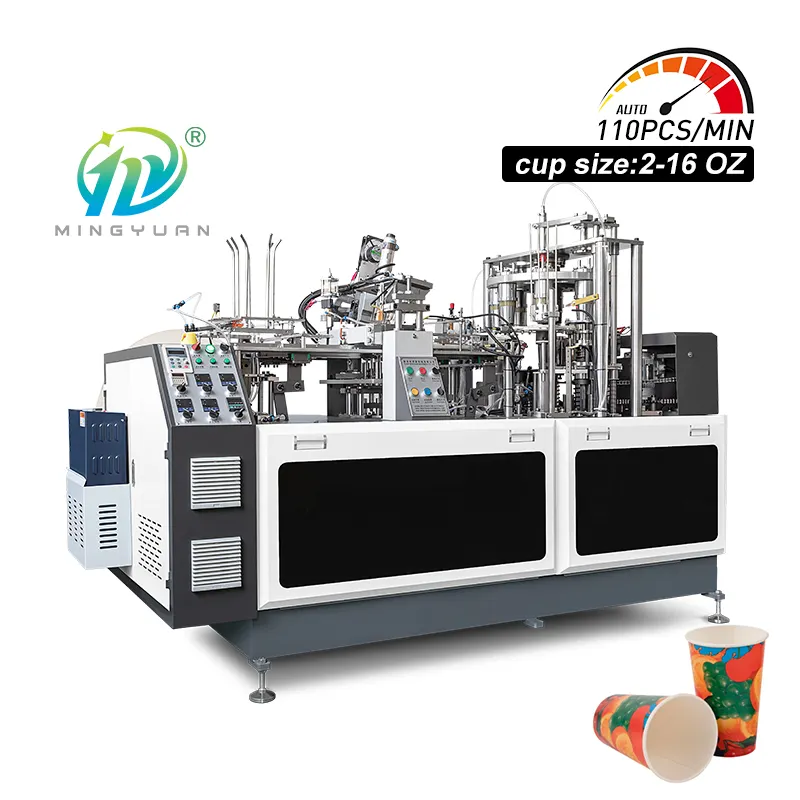 Sıcak satış yüksek hızlı kağıt bardak makinesi otomatik kağıt bardak yapma makinesi 2-16oz kahve ve çay tek kullanımlık bardak makinesi