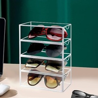 Organizador de Gafas de Sol de Acrílico, Estuche Transparente para Exhibir Gafas de Sol, Gafas, Relojes, Joyas y Accesorios Pequeños