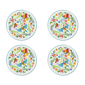 Assiettes à pizza en porcelaine Excelsa Mexican Flowers 30,5 cm, multicolores, lot de 4 - Product Image 2