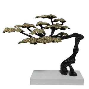 Escultura de árbol de aluminio fundido 660*400*580MM Decoración artística de interior para villas, hoteles y exposiciones - Product Image 3