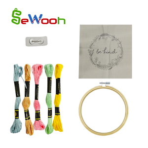 Kits de <span class=keywords><strong>broderie</strong></span> personnalisés avec motifs et Instructions, bricolage de points de croix pour débutant, incluant des cerceaux - Product Image 6