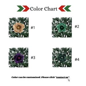 Bán Chạy Đồ Trang Trí Cây Giáng Sinh Bằng Lụa Lấp Lánh Màu Vàng Với Vòng Hoa Giáng Sinh Bằng Vải Bố Thân Hoa Mộc Lan Giáng Sinh - Product Image 4