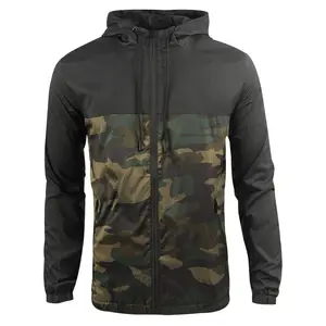 Jaket Penahan Angin Camo Streetwear Logo Motif Kustom Tahan Air Musim Gugur Terlaris