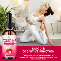 Gouttes liquides de vitamine B12 OEM ODM 10000mcg folate vitamine D3 calcium stimuler le métabolisme pour les adultes supplément complexe de vitamines