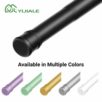 YIJIALE 20Y Source OEM Barra de tensión de acero al carbono con recubrimiento E-Coat de 25 mm y 27.56-47.24 pulgadas, barra de ducha extraíble sin herramientas para baño