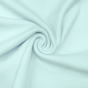 Tissu en coton côtelé 100% vert menthe clair, doux, extensible et agréable pour la peau, idéal pour la confection de vêtements, vente en gros - Product Image 2