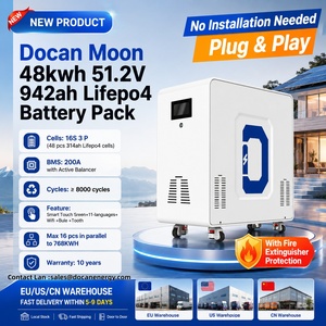 Paquete de Baterías de 48 kWh, 51.2 V, 942 Ah, 1000 Ah, Sistema de Almacenamiento Solar Plug&Play, Sistema de Alimentación Doméstica, BMS Inteligente, Ciclo Profundo de Más de 8000 Ciclos - Product Image 1