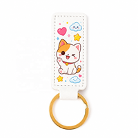 Porte-clés rectangulaire en cuir imprimé UV personnalisé, léger, durable, décoratif, pour clés de voiture et souvenirs de boutique de cadeaux