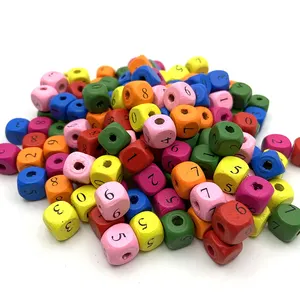 10 мм 1000 шт./пакет Плетеный абажур из натурального дерева Square Cube буквы алфавита бусы цифровые BeadsFor для изготовления ювелирных изделий, персонализированные Детские Прорезыватель для зубов