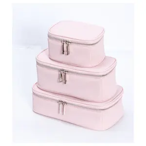 L'Oreal Direct Supplier Pink Portable Travel Toiletry Women Girl Cosmetic Makeup Pouch Packaging Bag Storage Case Box