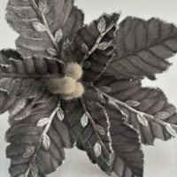 Nouvelles Fleurs Artificielles de Noël Poinsettia de Qualité, Décoration en Polyester, Couleurs et Tailles Personnalisables pour Arbre, Intérieur, Maison, Fêtes