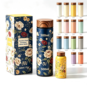 Bottiglia Termica di Alta Qualità in Stile <span class=keywords><strong>Giapponese</strong></span> Vintage, in Acciaio Inox con Infusore per Tè, 12oz 17oz, Bottiglia per Acqua Regalo - Product Image 3