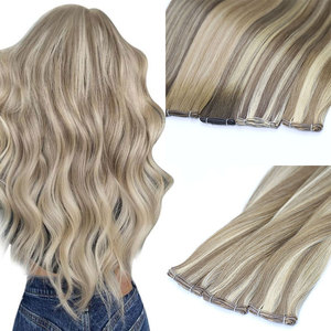 Ekstensi Rambut Manusia Rusia Tipis Tak Terlihat Genius Weft 100% Rambut Manusia Double Drawn Volume Genius Weft - Product Image 1