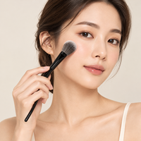 Pinceau de maquillage professionnel KB114 avec fibre de haute qualité de 0,07 mm, virole en aluminium épaissie et manche en bois de qualité supérieure