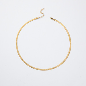 Gioielli impermeabili in acciaio inossidabile PVD placcato oro 18K piatto a catena di serpente a spina di pesce con catena a forma di serpente con I Love your - Product Image 5