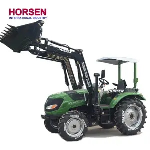 60HP 4wd maquinaria agrícola pequeña granja tractor de ruedas con rops canopy para trabajo de granja hecho en China por horsen