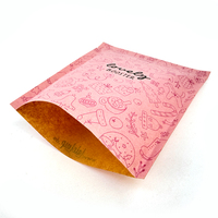 Pochette d'emballage biodégradable en papier kraft écologique à impression personnalisée, scellée sur 3 côtés, pour bonbons, snacks et biscuits