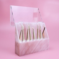 Support de pince à épiler à 8 fentes pour extensions de cils Marbling Outils de maquillage Accessoires