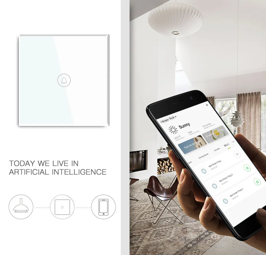 Tuya-Sistema de hogar inteligente, Alexa, google home, control remoto, táctil, vida inteligente, wifi, inalámbrico, dispositivos para el hogar