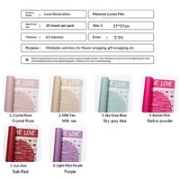 Papier d'emballage pour bouquet romantique multilingue « Je t'aime » imprimé en forme de cœur, imperméable, papier floral coréen pour la Saint-Valentin
