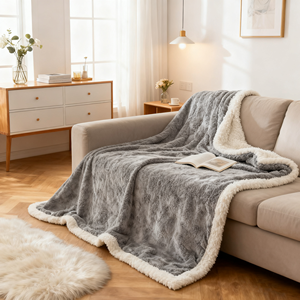 Biểu Tượng Tùy Chỉnh Bán Buôn Có Thể Đảo Ngược Sang Trọng Chăn Thêu Sherpa Lông Cừu Chăn Cho Người Lớn Flannel Ném Giường Chăn - Product Image 4