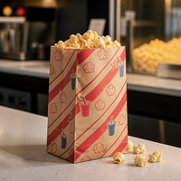 Sac à Popcorn Personnalisé, Sac en Papier Résistant à la Graisse avec Soufflet, Impression de Logo Personnalisé, Emballage pour Snacks à Emporter
