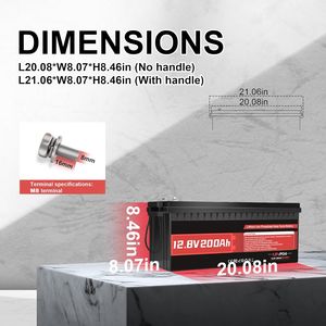 12.8V 200Ah LiFePO4 リチウム電池 2560Wh 容量 15000+ サイクル RV、太陽エネルギー貯蔵、オフグリッドキャンプに最適 - Product Image 6