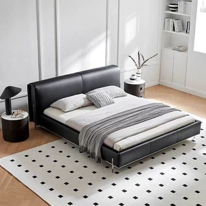 Échantillon et joli Cadre en bois intérieur <span class=keywords><strong>pied</strong></span> en acier Cadre <span class=keywords><strong>de</strong></span> lit avec tête <span class=keywords><strong>de</strong></span> lit rembourrée Mobilier <span class=keywords><strong>de</strong></span> chambre gris foncé - Product Image 5