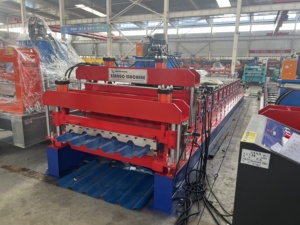 Machine de formage de rouleaux de tuiles trapézoïdales à double couche 980 avec moteur et boîte de vitesses - Product Image 1