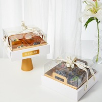 Boîte à dessert transparente à neuf compartiments en carton, emballage pour beignets avec estampage pour cupcakes et macarons français