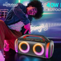 Altavoz Subwoofer Portátil de Alta Potencia para Exteriores, Sistema de Audio con Luz LED Circular RGB Dual de 6.5'', Función TWS, Altavoz Karaoke para el Hogar y Exteriores