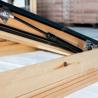 Fenêtre de toit à charnière centrale en aluminium et bois, haut de gamme, en pin massif, pour maison passive, avec micro-ventilation réglable
