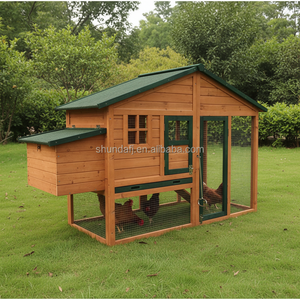 SDC014 SHUNDA Poulailler en bois écologique avec motif imprimé Utilisation en extérieur Style luxueux pour les poulets de grande taille - Product Image 2