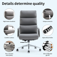 Chaises de conférence d'hôtel avec dossier rembourré épais et siège chaise en cuir souple de bureau de jeu ergonomique pour salle de réception