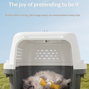 Jaula de Transporte para Mascotas, Cumple con la Normativa <span class=keywords><strong>IATA</strong></span>, Portátil, Rígida, de Polipropileno, para Viajes de Gatos y Perros Pequeños y Medianos - Product Image 5