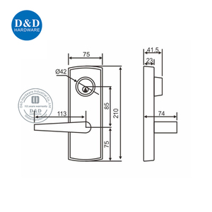 נירוסטה מנוף ידית נעילת פאניקה חומרה Escutcheon מנוף לקצץ עם צילינדר מפתחות - Product Image 5