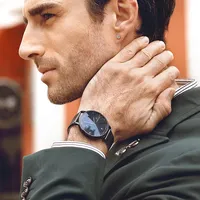Montre à quartz pour homme Mark Fairwhale, cadran noir, affichage lumineux, étanche 3 ATM, bracelet en acier, montre sport pour poignet FW-5320
